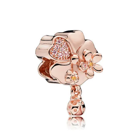 wildflower meadow dangle charm pandora rose blush pink crystal pink enamel 787026npr