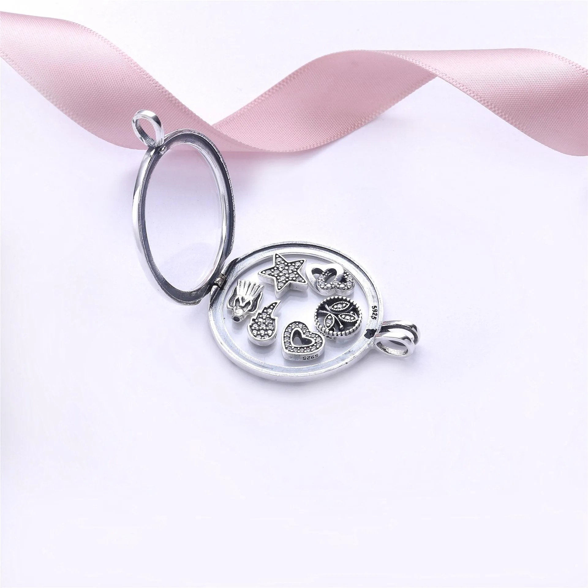 Large Sparkling Pandora Locket Necklace - PJ00210-1