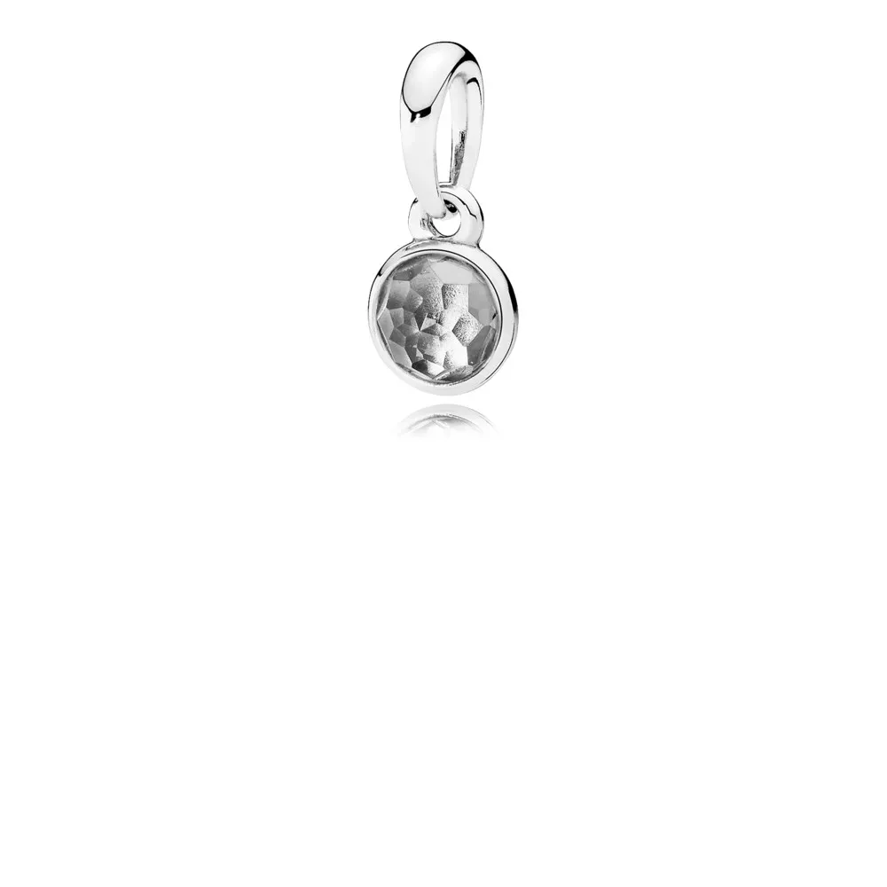 PANDORA April Droplet, Rock Crystal Pendant - 390396RC