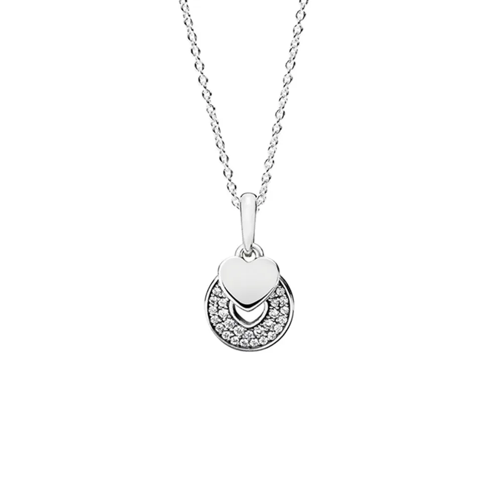 pandora celebration hearts clear cz pendant necklace 390404cz70