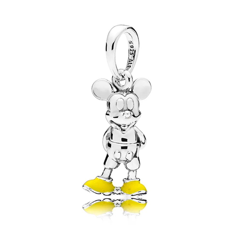 pandora disney classic mickey pendant yellow enamel dangle 397394en06