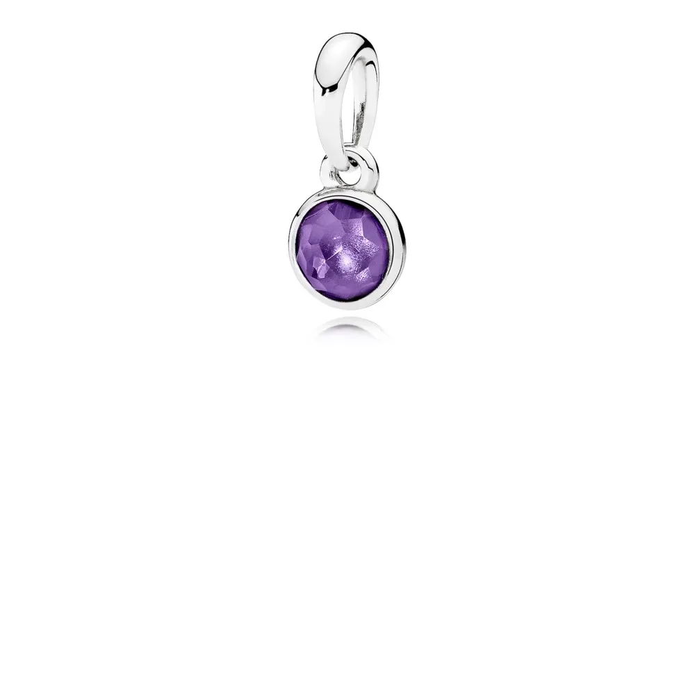 pandora february droplet synthetic amethyst pendant 390396sam