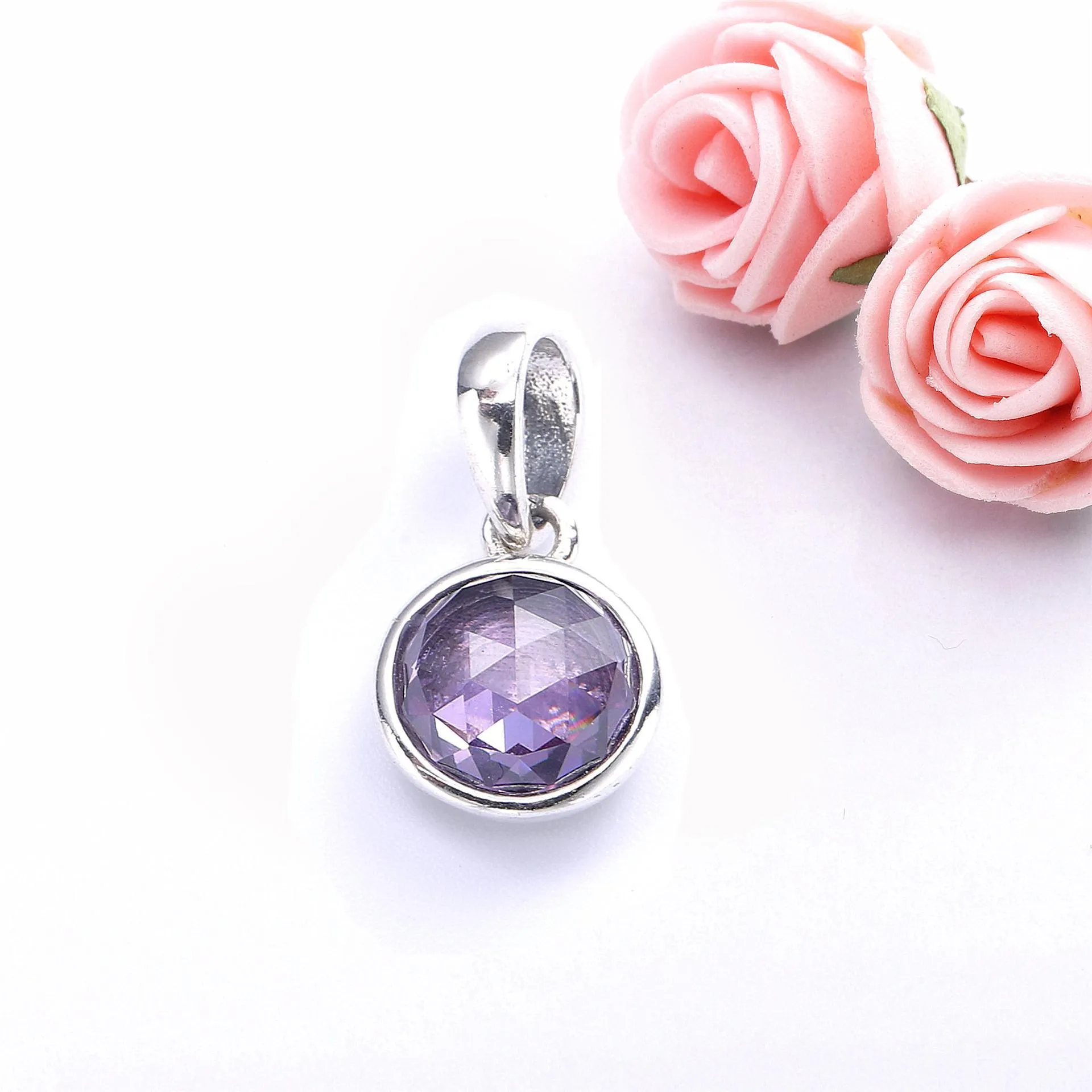 PANDORA February Droplet, Synthetic Amethyst Pendant - 390396SAM