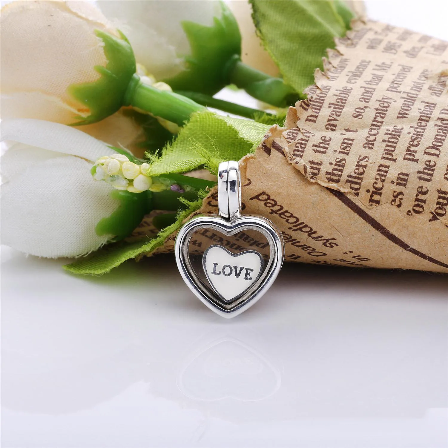 PANDORA Floating Heart Locket With Heart Lockets Necklace - 590544A