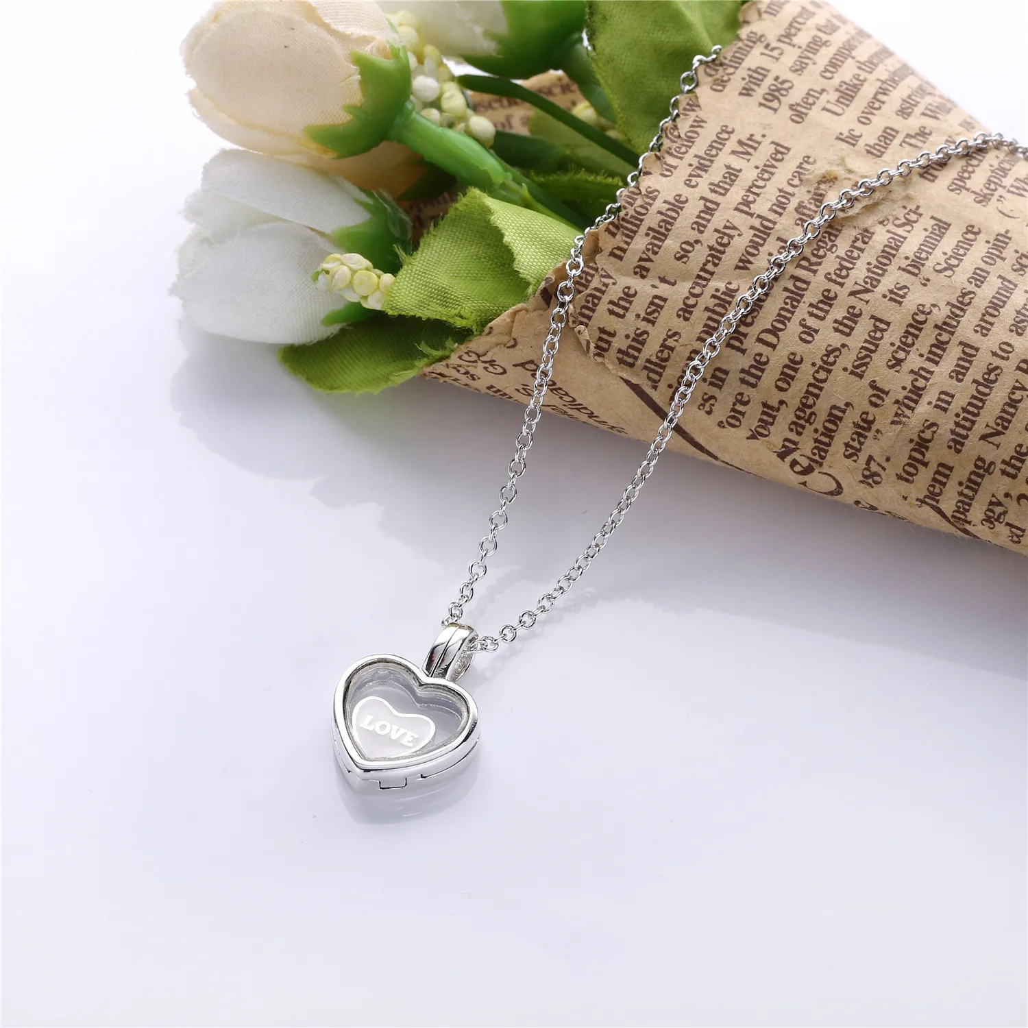 PANDORA Floating Heart Locket With Heart Lockets Necklace - 590544A