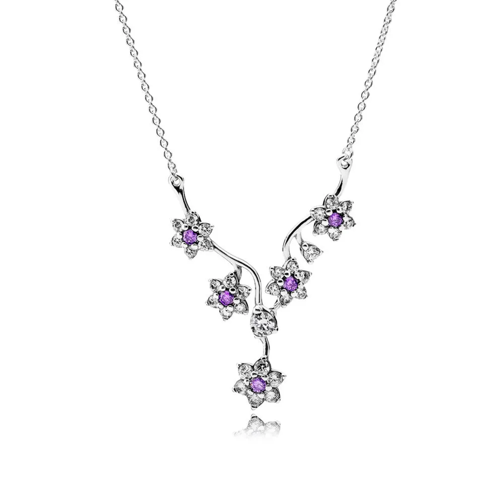 PANDORA Forget Me Not Pendant Necklace - 590519ACZ-45