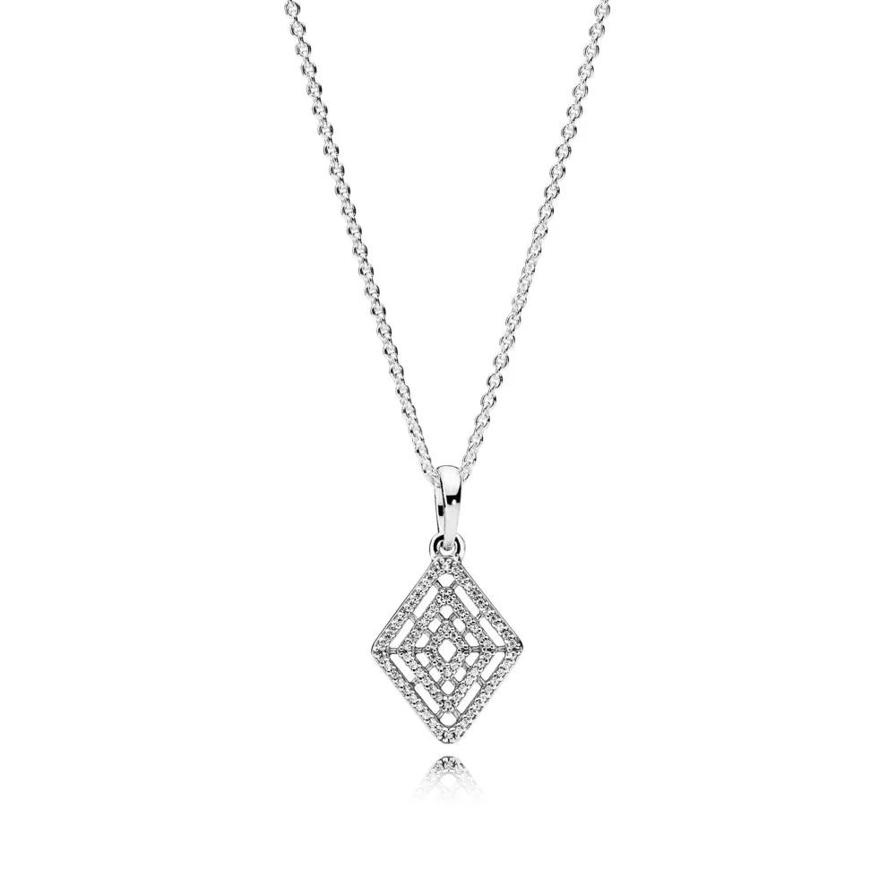 pandora geometric lines pendant necklace 396209cz60