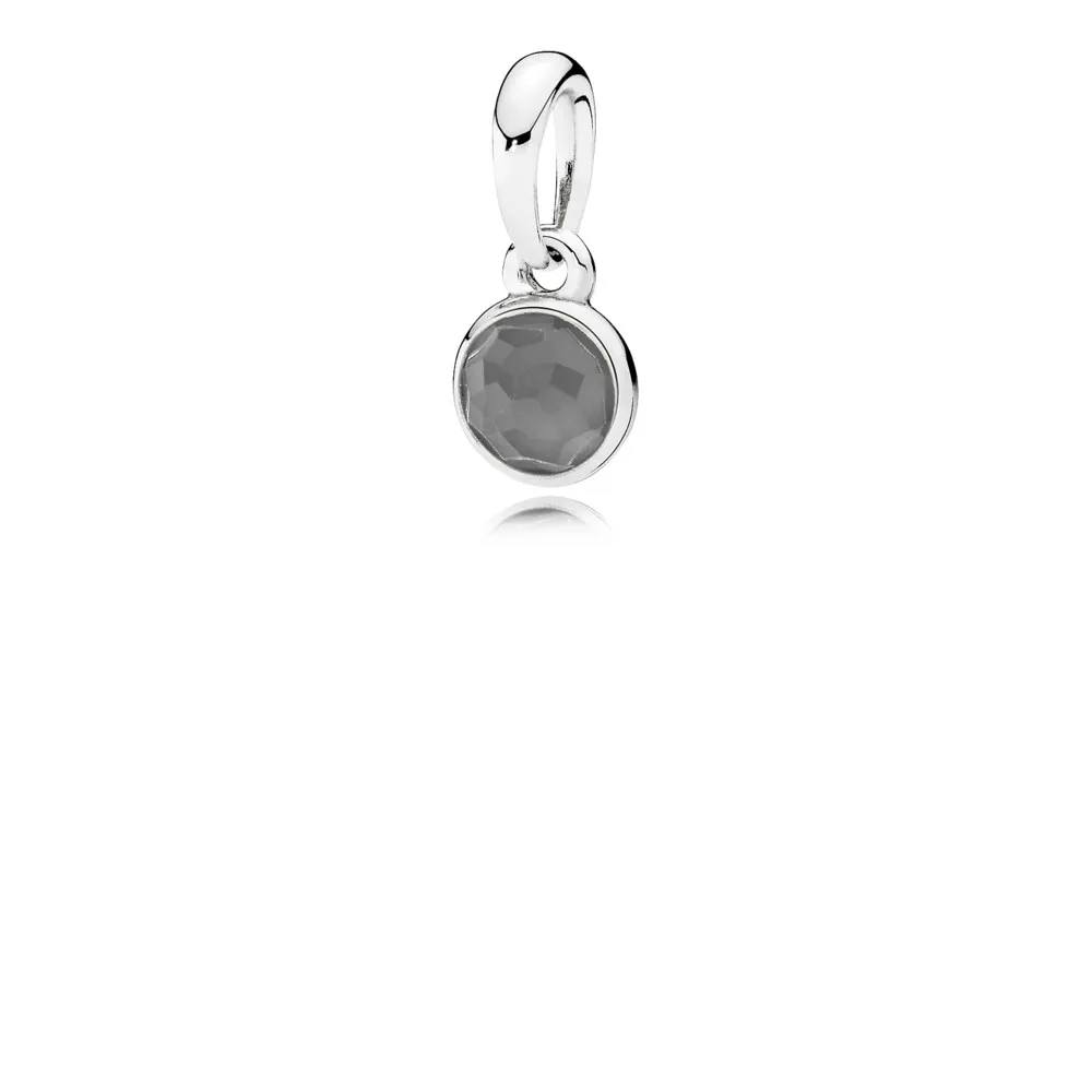 PANDORA June Droplet, Grey Moonstone Pendant - 390396MSG