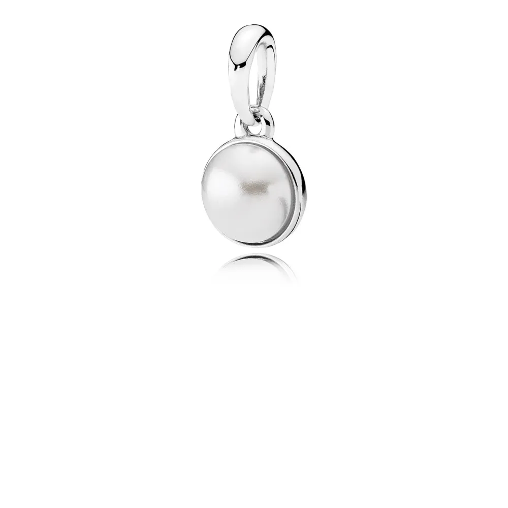 pandora luminous droplets white crystal pearl pendant 390400wcp