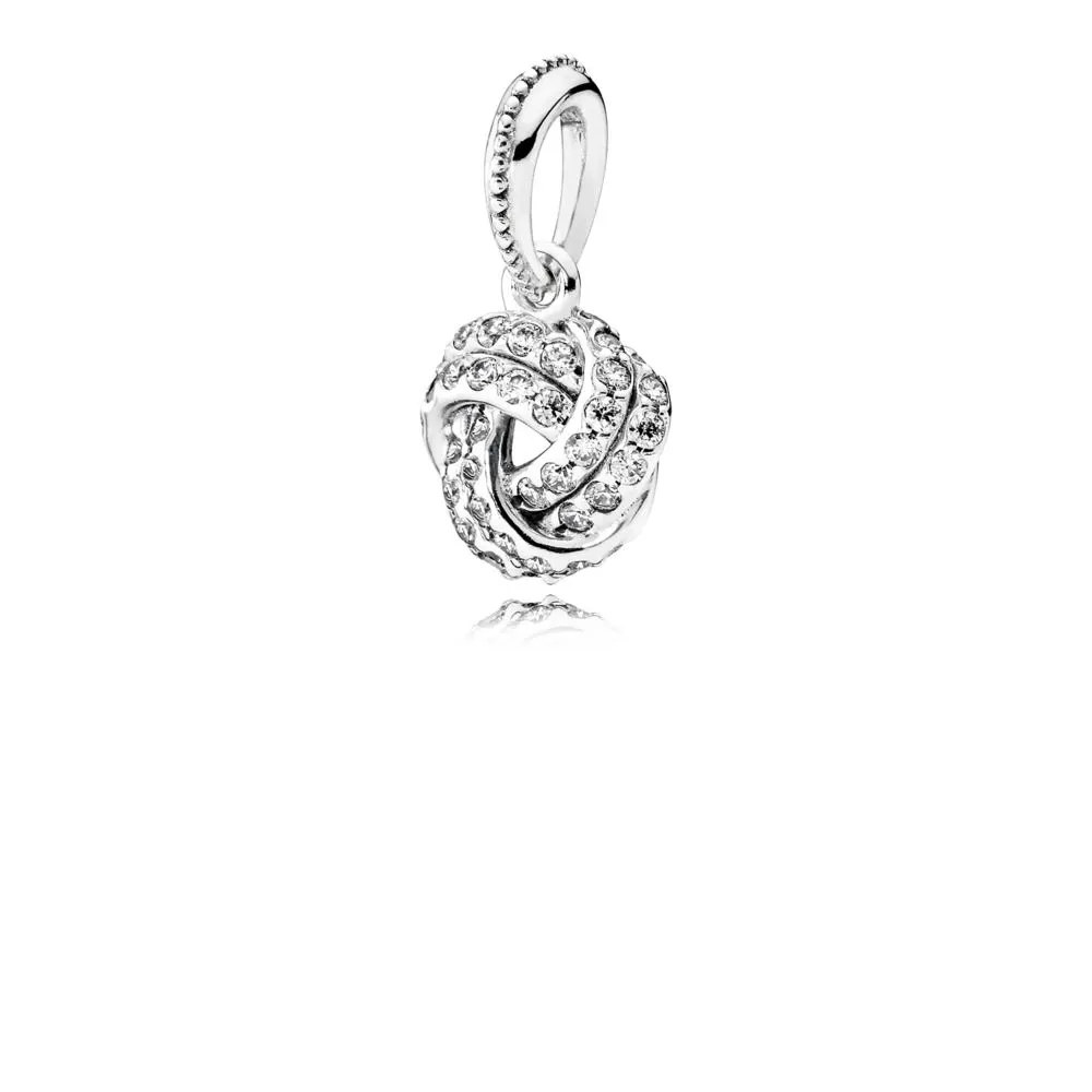 pandora sparkling love knot pendant charm 390385cz