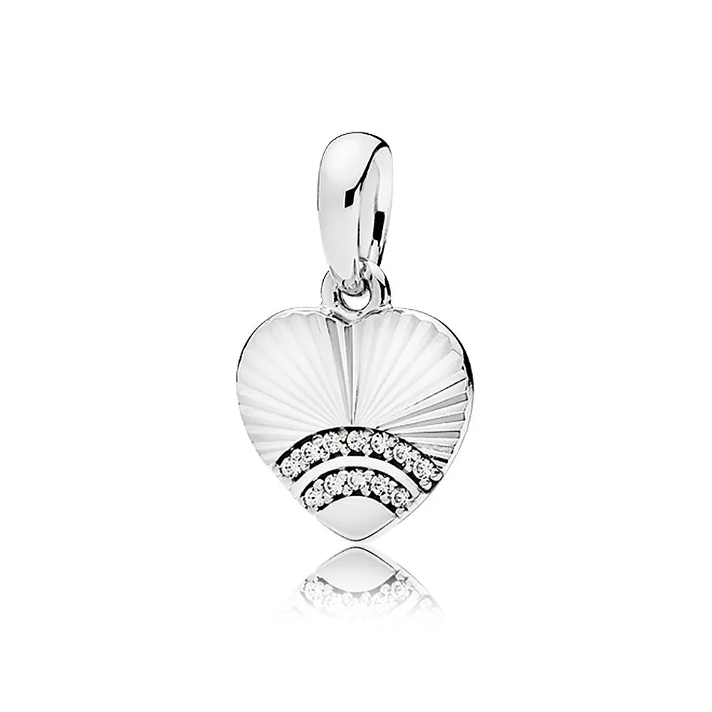 PANDORA Sterling Silver Fan of Love Pendant, Clear CZ - 397286CZ