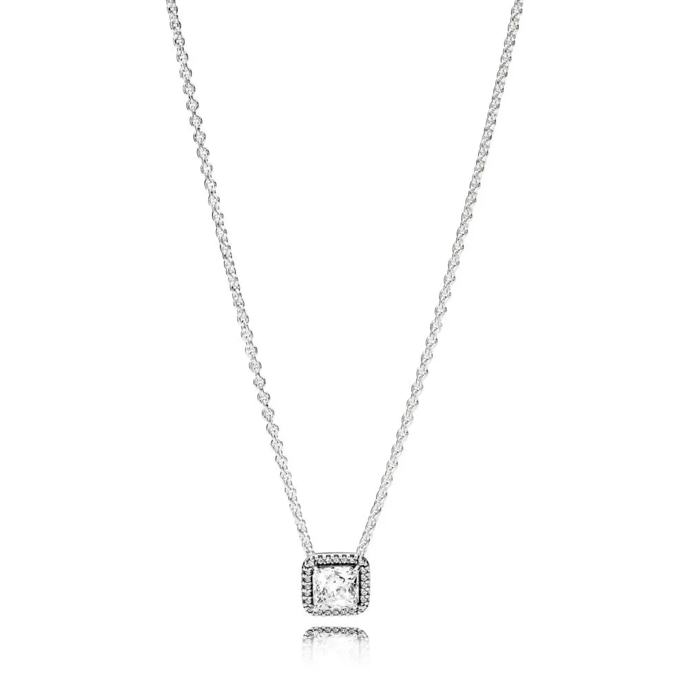 pandora timeless elegance clear cz pendant necklace 396241cz45