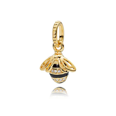 Queen Bee Pendant, PANDORA Shine™, Black Enamel Clear CZ - 367075EN16