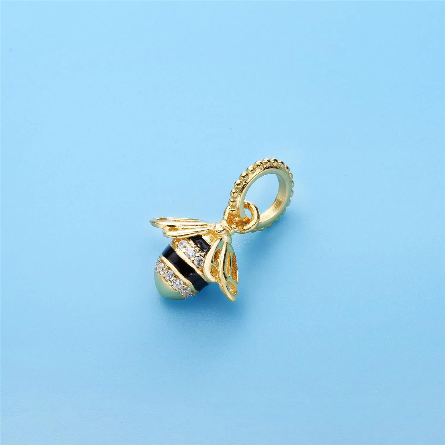 Queen Bee Pendant, PANDORA Shine™, Black Enamel Clear CZ - 367075EN16