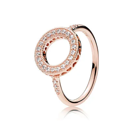 Hearts of PANDORA Halo Ring, PANDORA Rose™ Clear CZ - 181039CZ