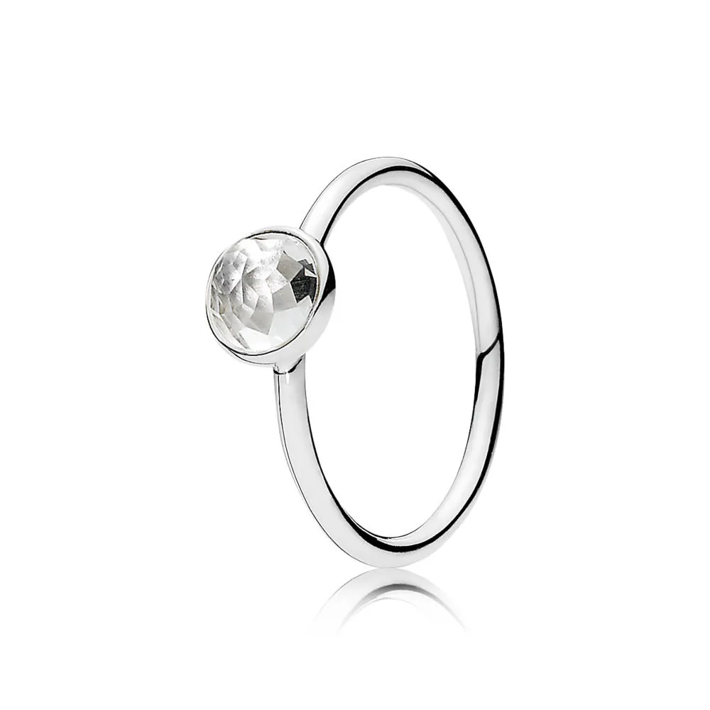 PANDORA April Droplet Birthstone Ring - 191012RC