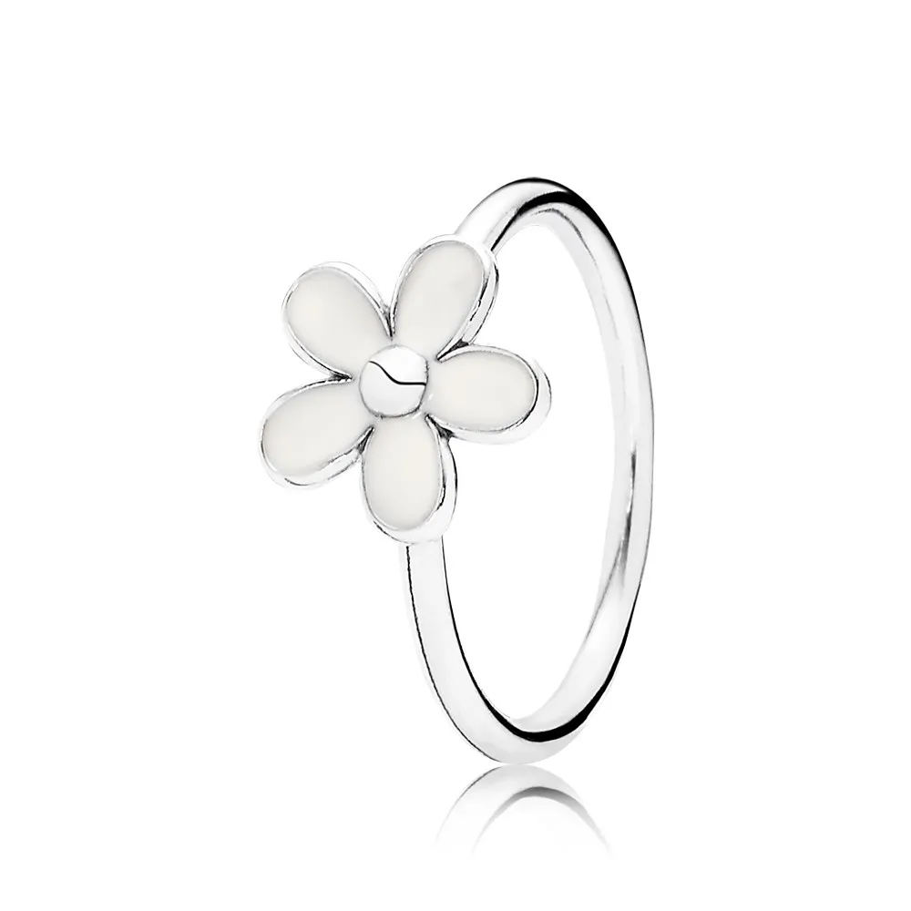 PANDORA Darling Daisy with White Enamel Ring RETIRED - 190899EN12