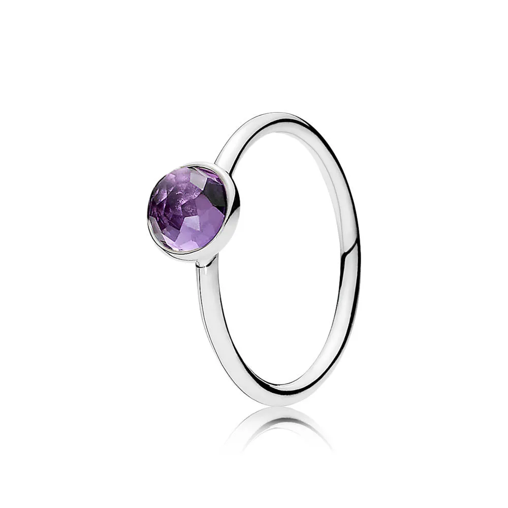 PANDORA February Droplet Birthstone Ring - 191012SAM