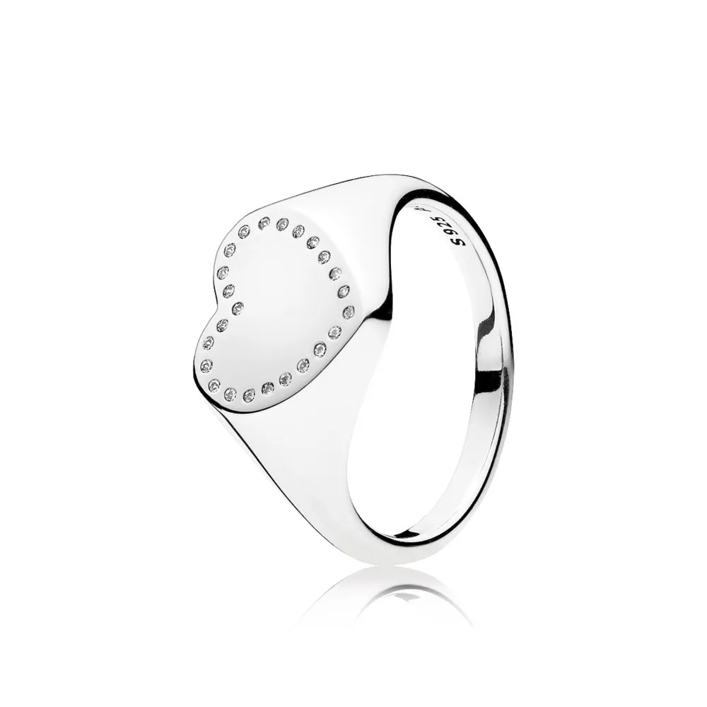 PANDORA Heart Signet, Clear CZ Ring - 191042CZ