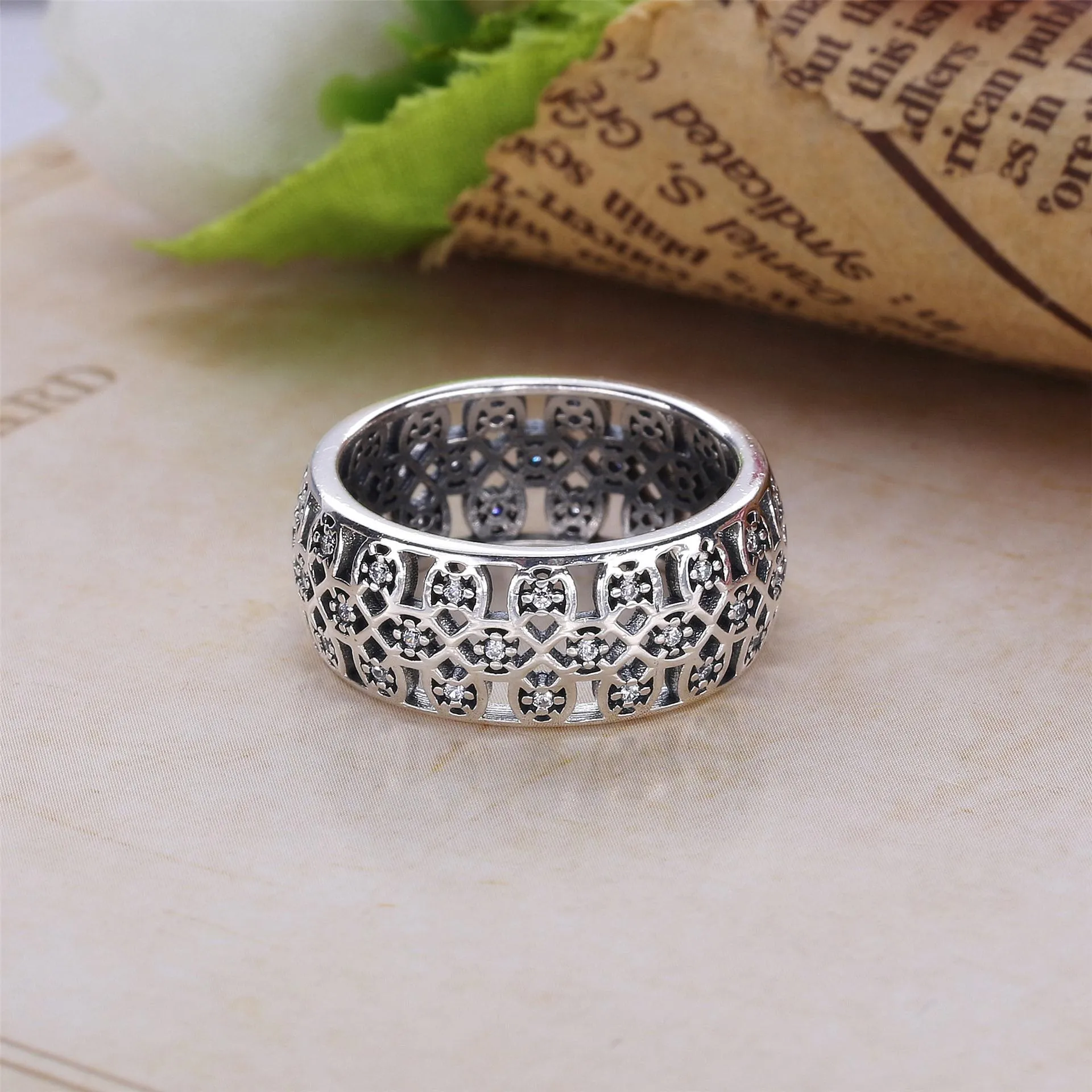 PANDORA Intricate Lattice Ring, Clear CZ - 190955CZ - Rings