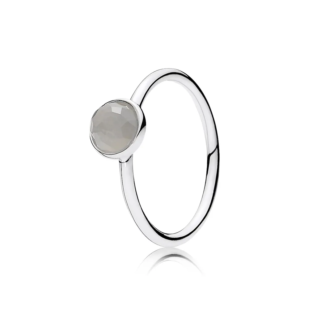 PANDORA June Droplet with Grey Moonstone Ring - 191012MSG