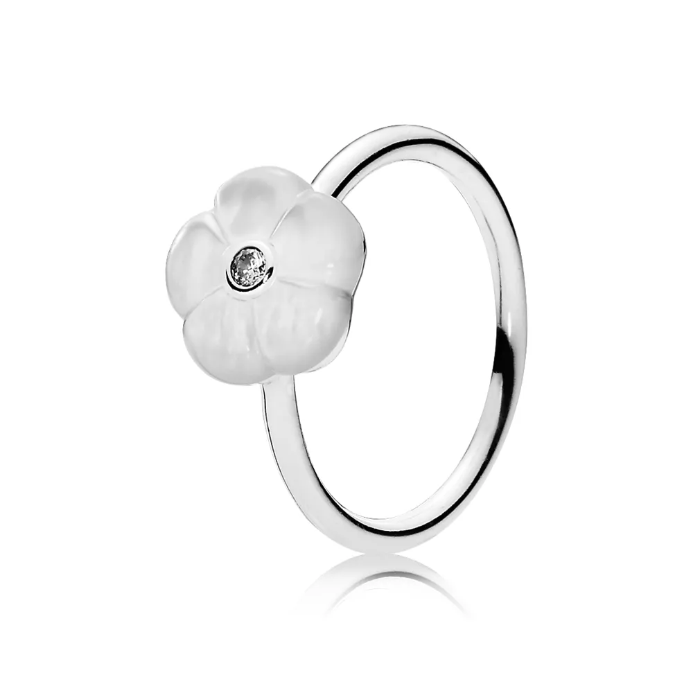 pandora luminous florals mother of pearl clear cz rings 190999mop