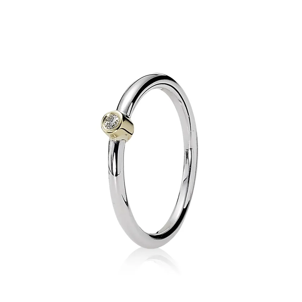 PANDORA Morning Star, Silver ring, 14k, 0.03ct TW h/vs diamond - 190213D - Rings