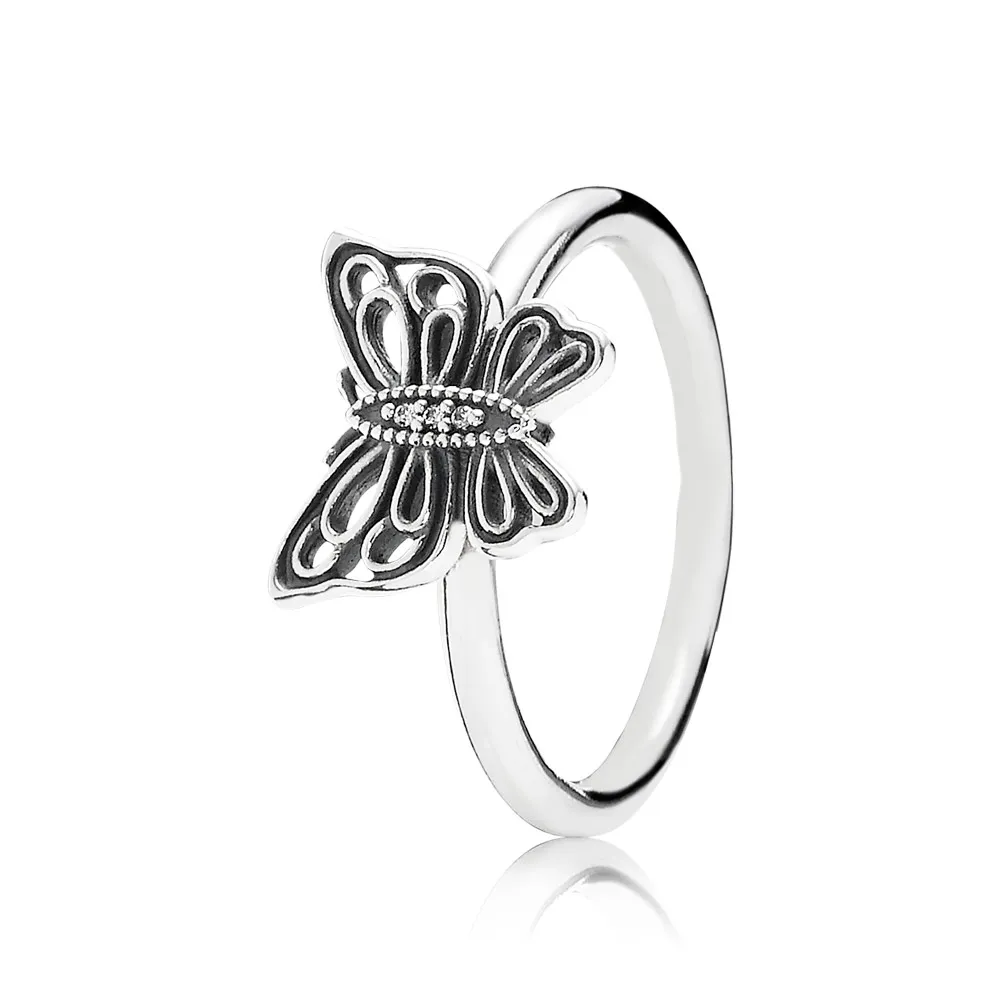 PANDORA Openwork Butterfly Silver Ring - 190901CZ