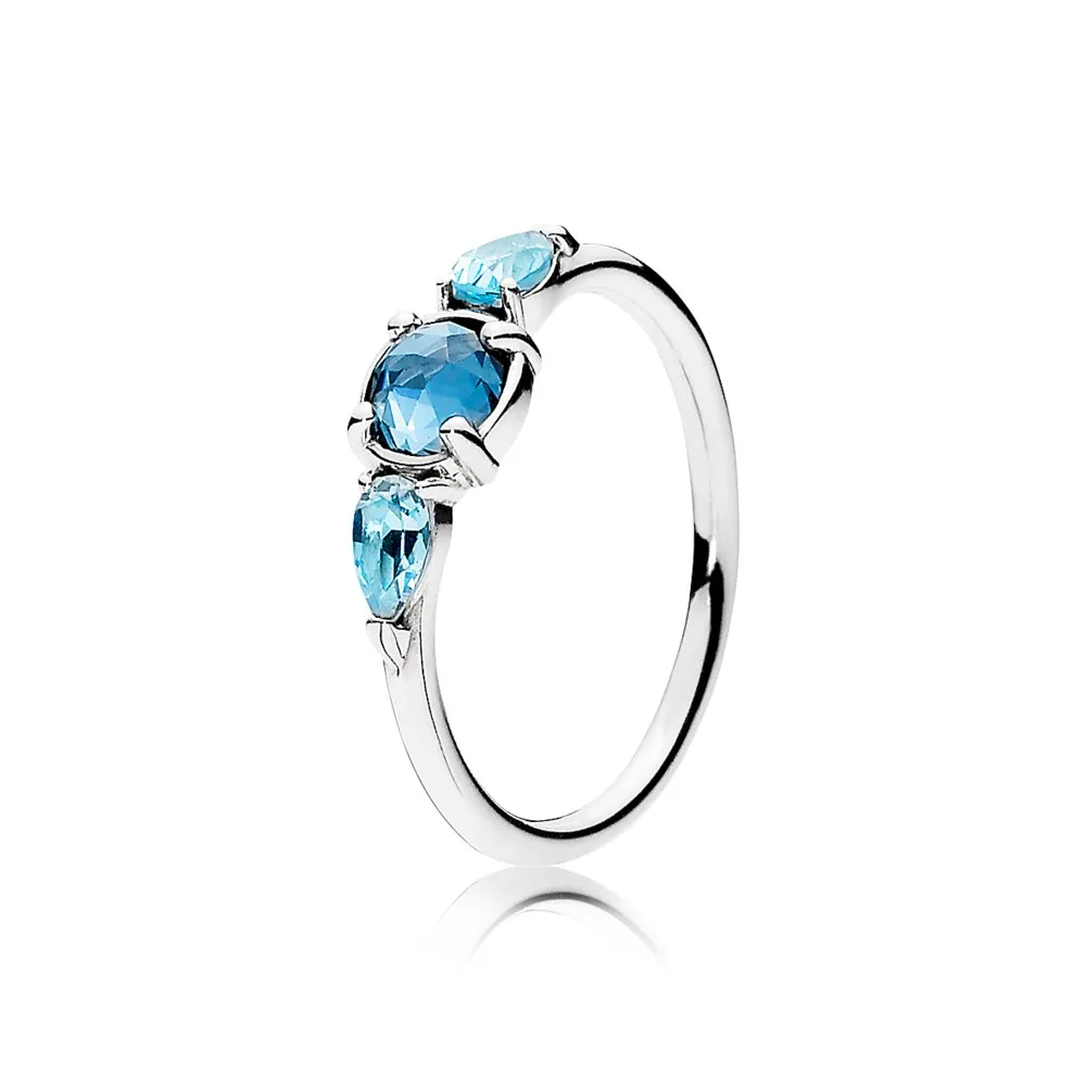 pandora patterns of frost with moonlight blue sky blue crystal ring 191016nmb