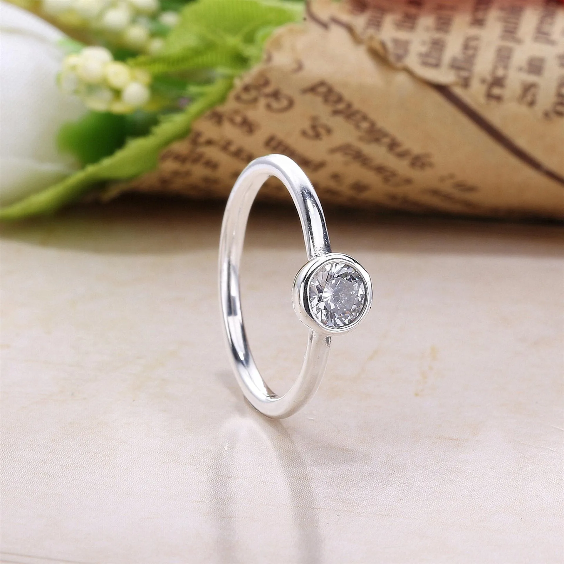 PANDORA Petite Circle Ring, Clear CZ - 191043CZA