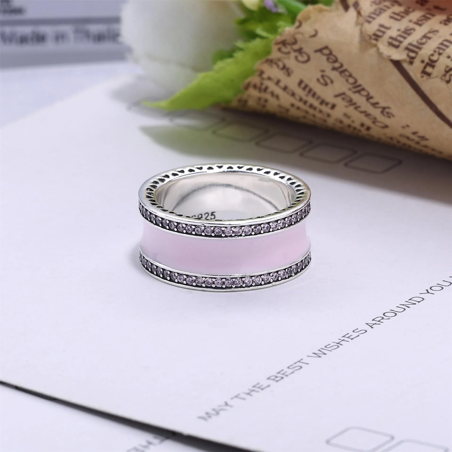 PANDORA Pink Hearts of PANDORA Band Ring - 191024EN40