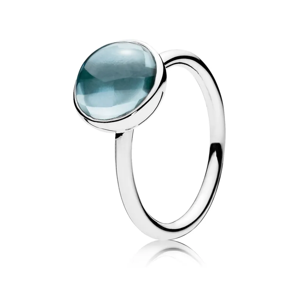 pandora poetic droplet aqua blue ring 190982nab