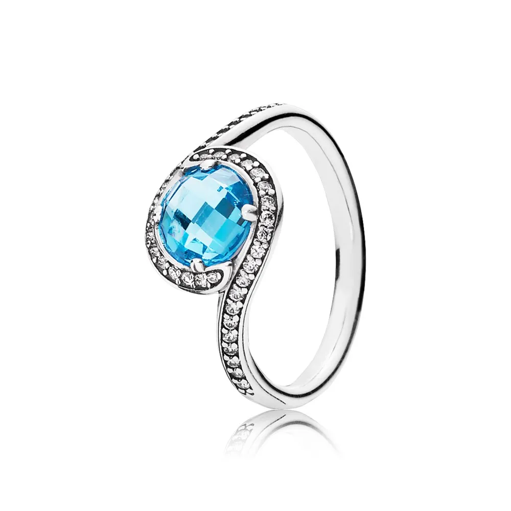 pandora radiant embellishment sky blue crystal & clear cz rings 190968nbs