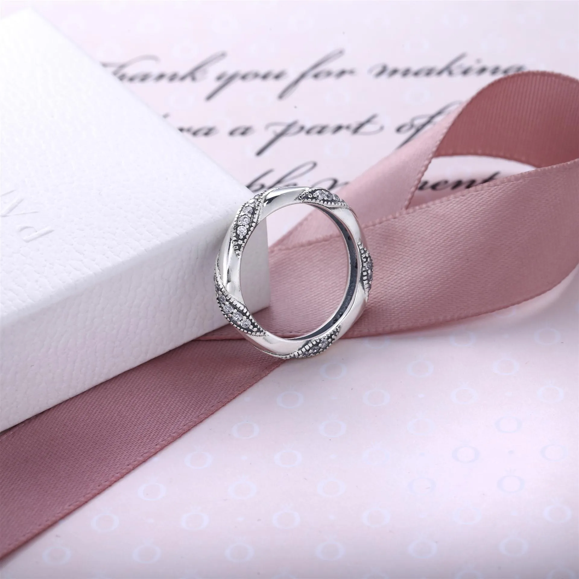 PANDORA Ribbon of Love Ring - 190981CZ