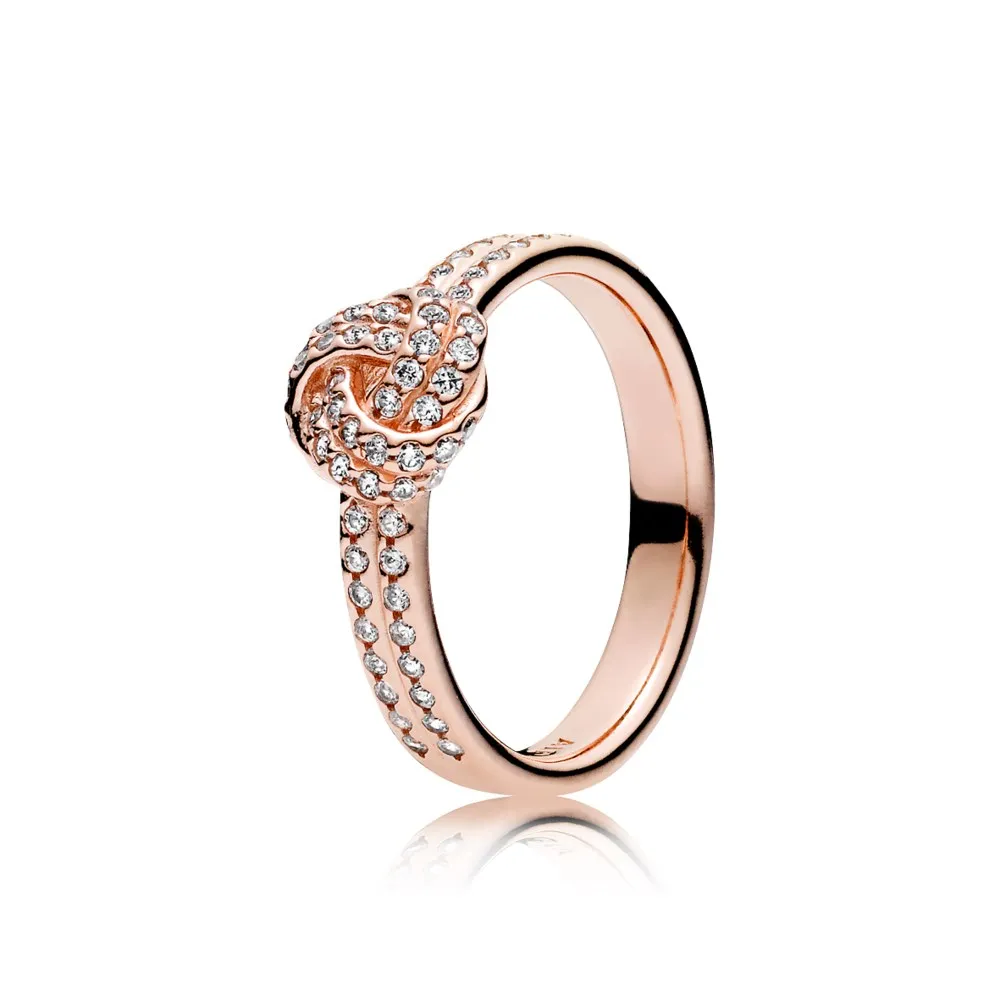 PANDORA Rose™ Sparkling Love Knot, Clear CZ Ring - 180997cz