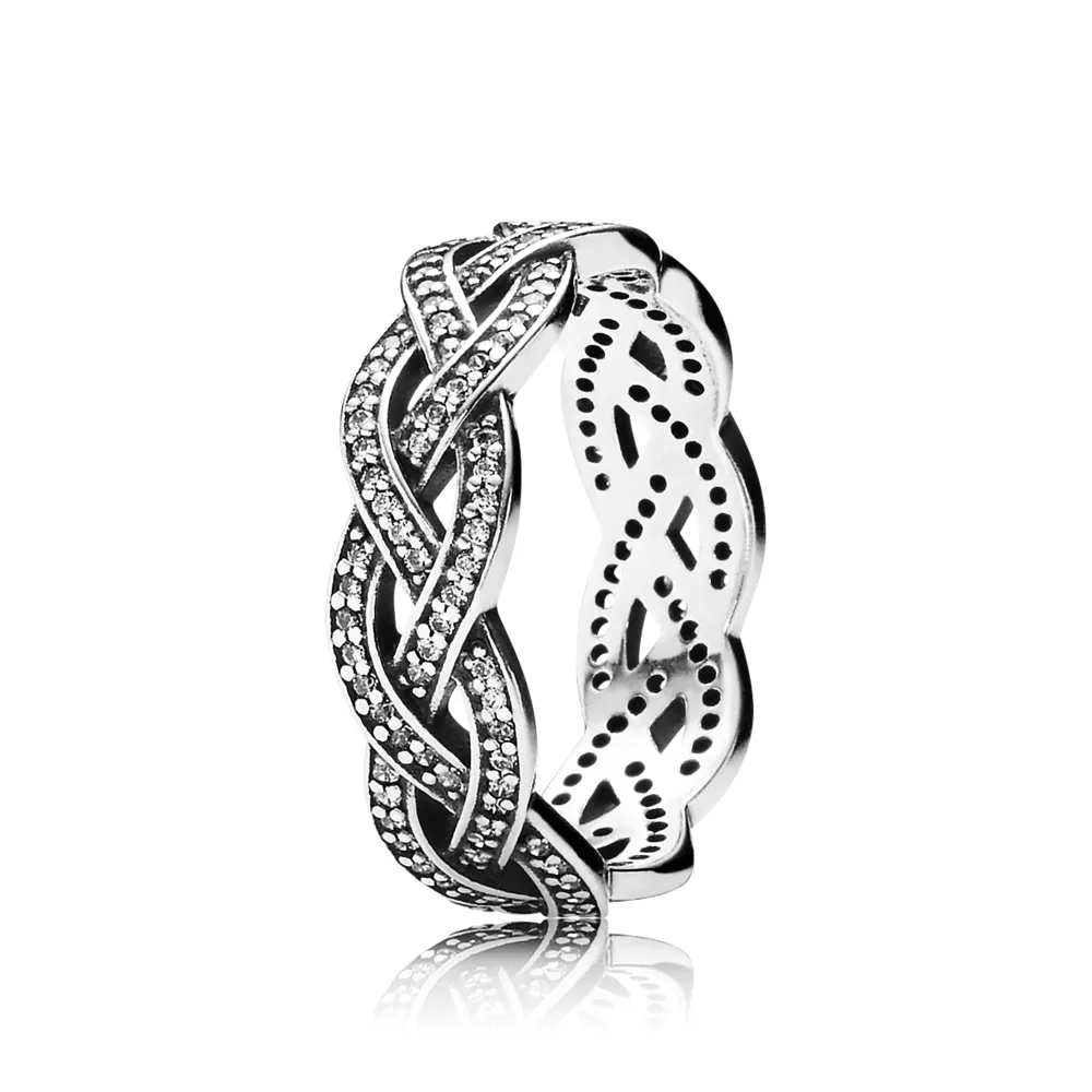 PANDORA Sparkling Silver Braid Ring - 190913CZ