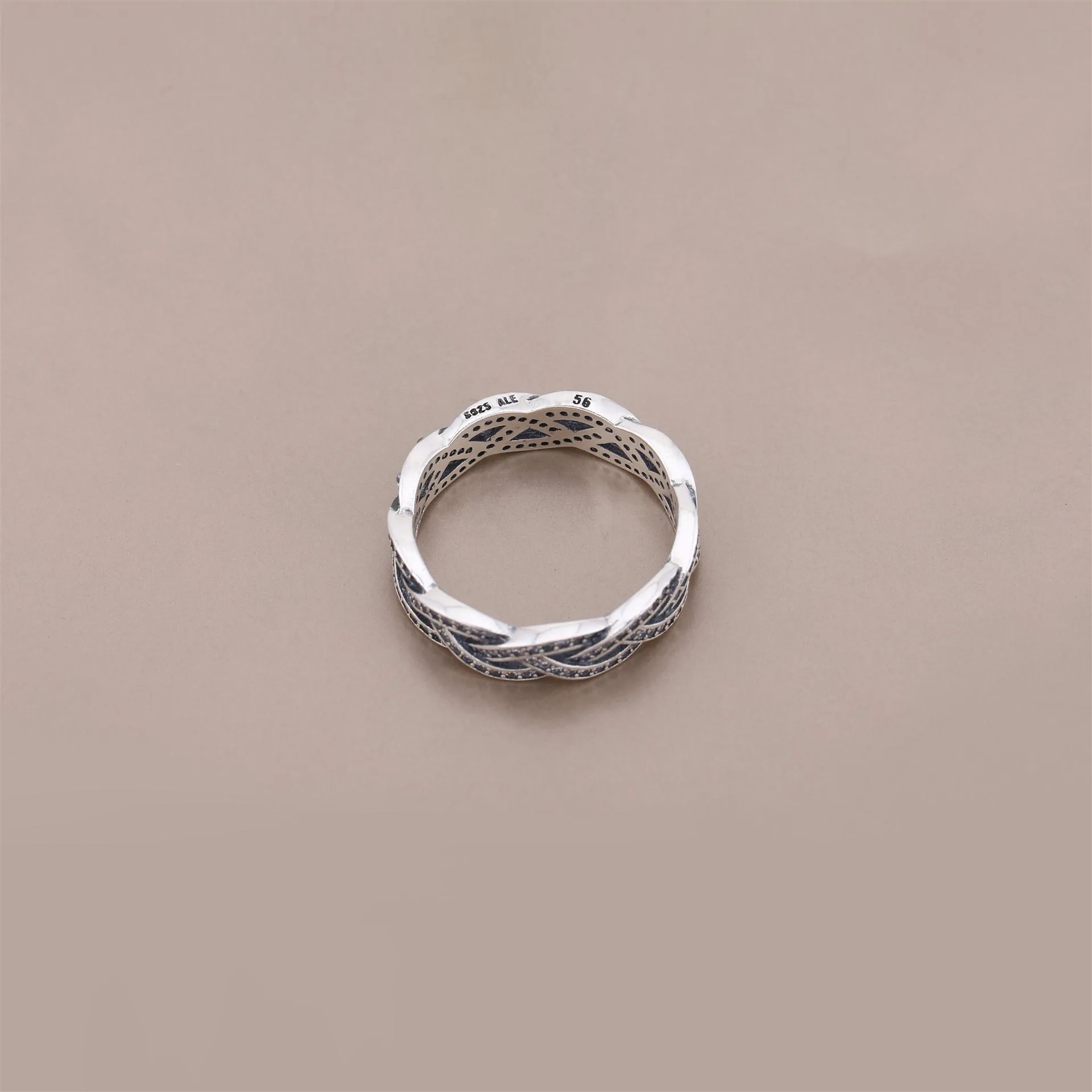 PANDORA Sparkling Silver Braid Ring - 190913CZ