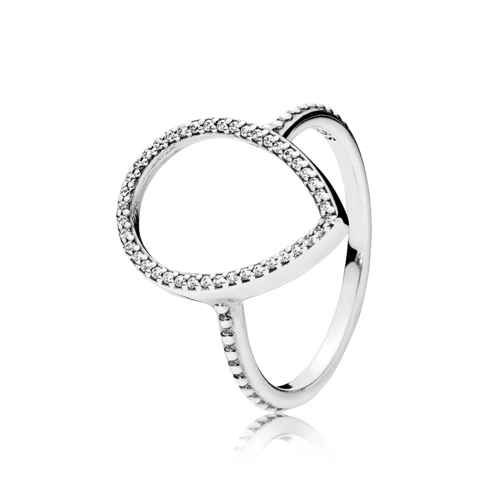 pandora teardrop silhouette clear cz ring 196253cz