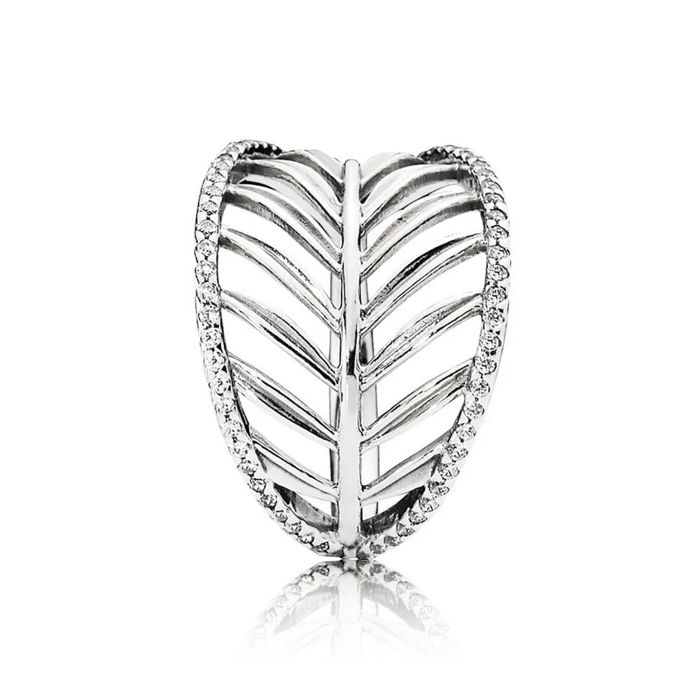 PANDORA Tropical Palm Leaf Ring, Clear CZ - 190952CZ