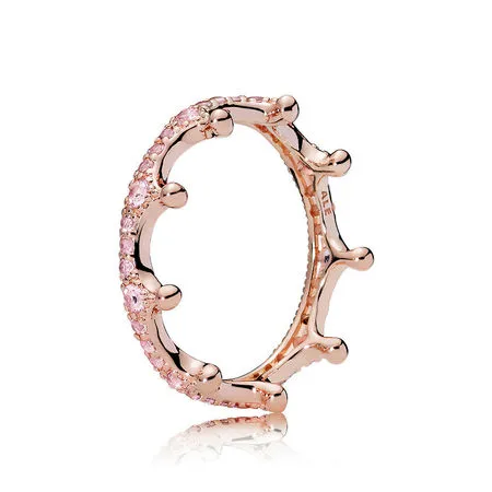 pink enchanted crown ring pandora rose™ 187087npo