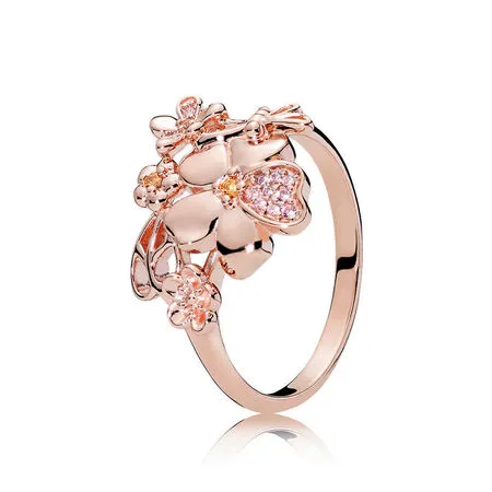 wildflower meadow ring pandora rose™ blush pink crystal 187083nprmx