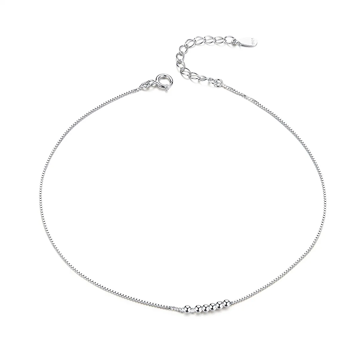 Pandora Style Silver Helical Anklet - SCT007