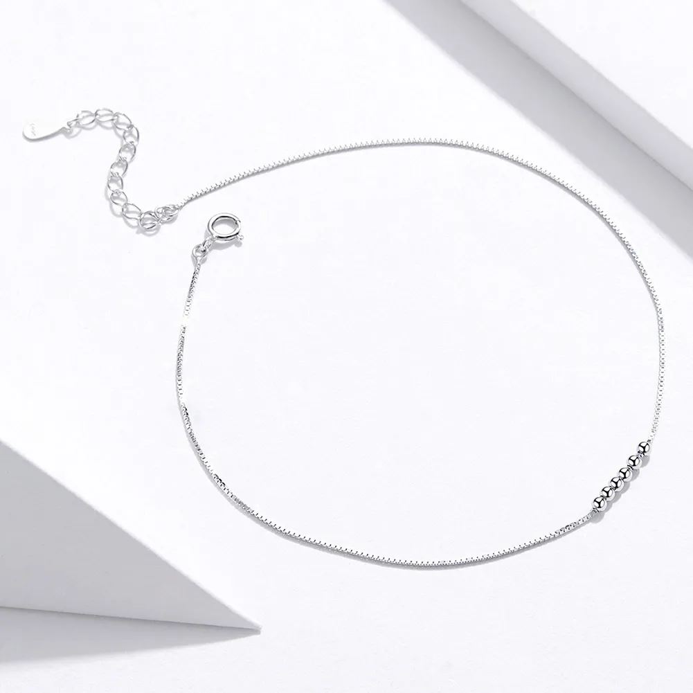 Pandora Style Silver Helical Anklet - SCT007