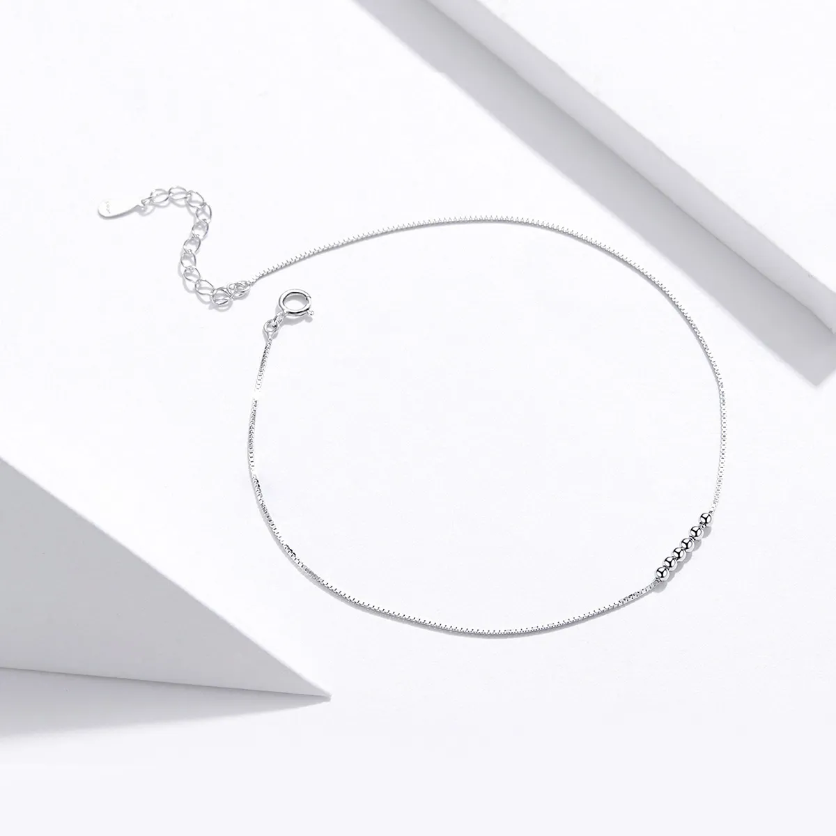 Pandora Style Silver Helical Anklet - SCT007