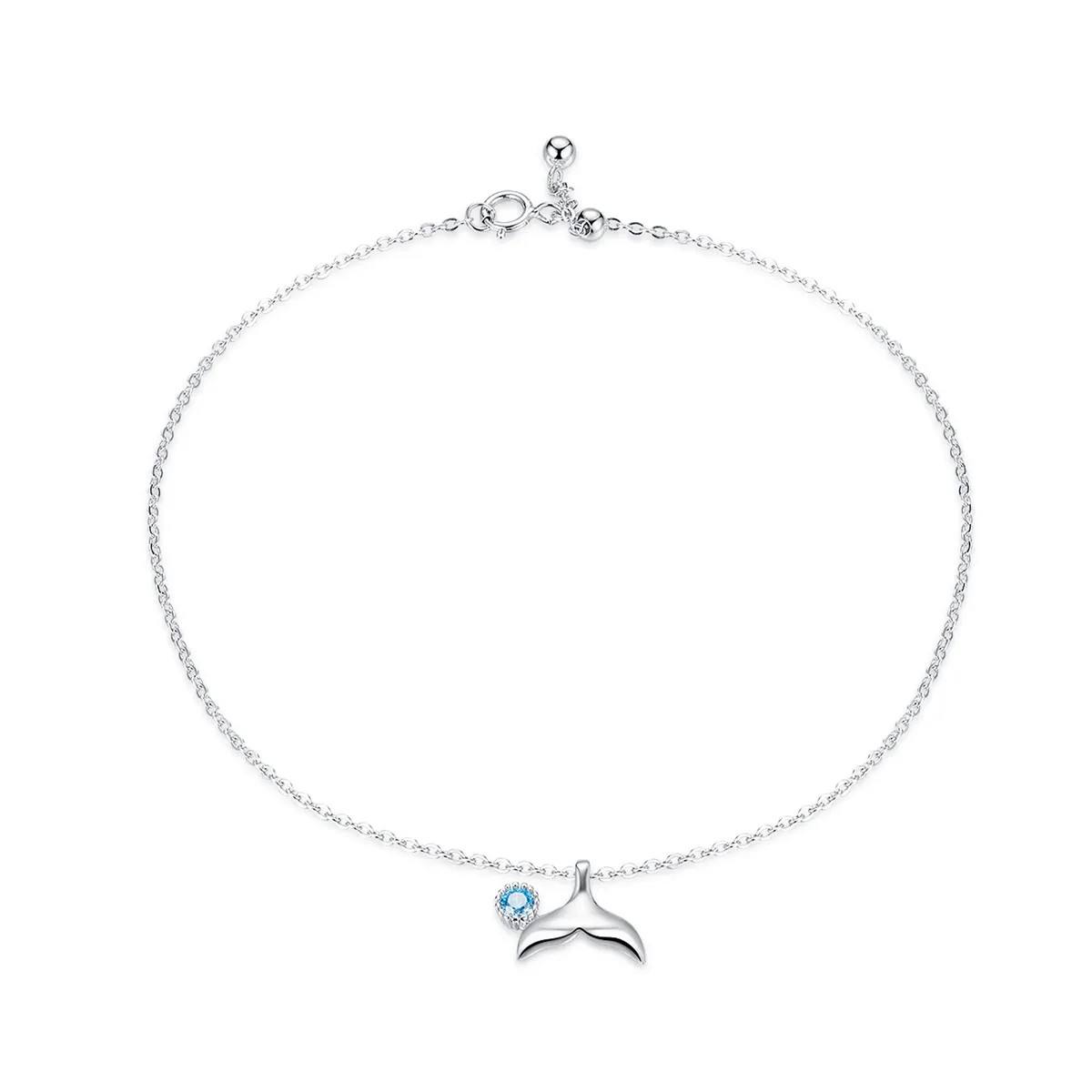 Pandora Style Silver Mermaid Tail Anklet - SCT004