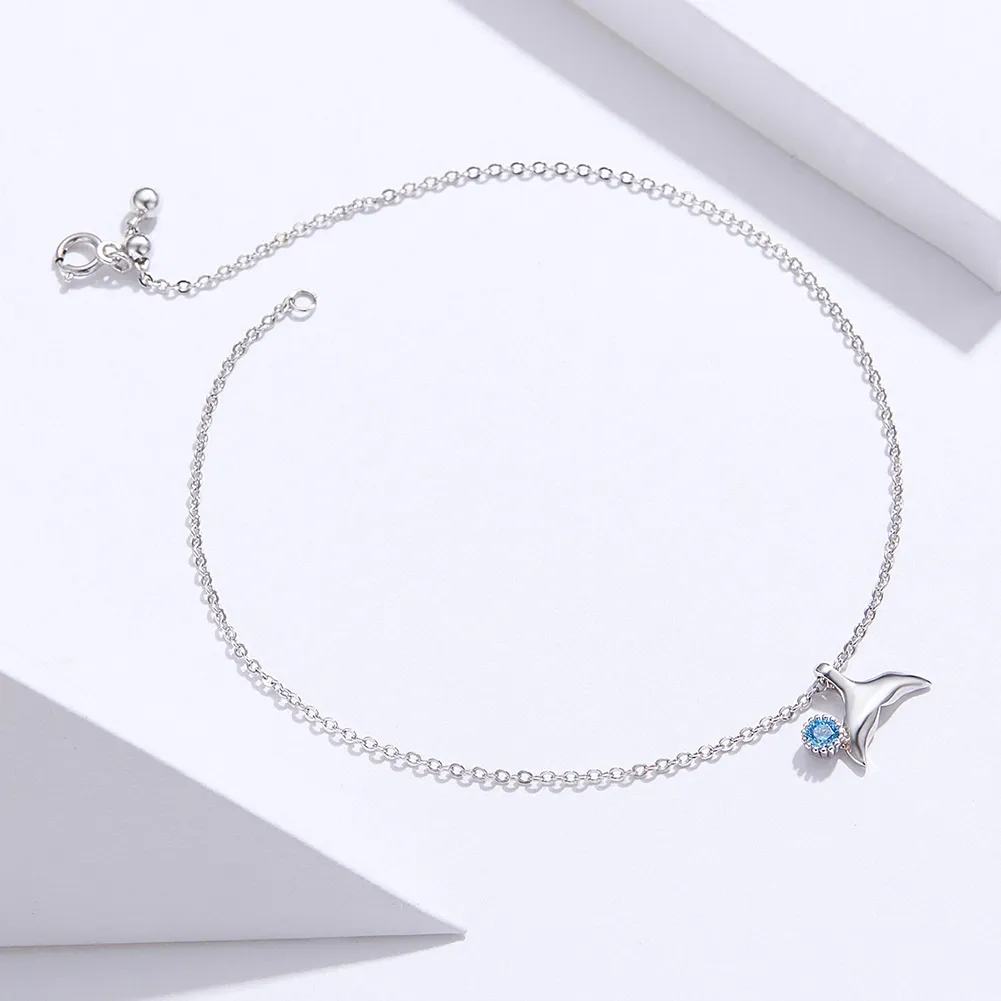 Pandora Style Silver Mermaid Tail Anklet - SCT004