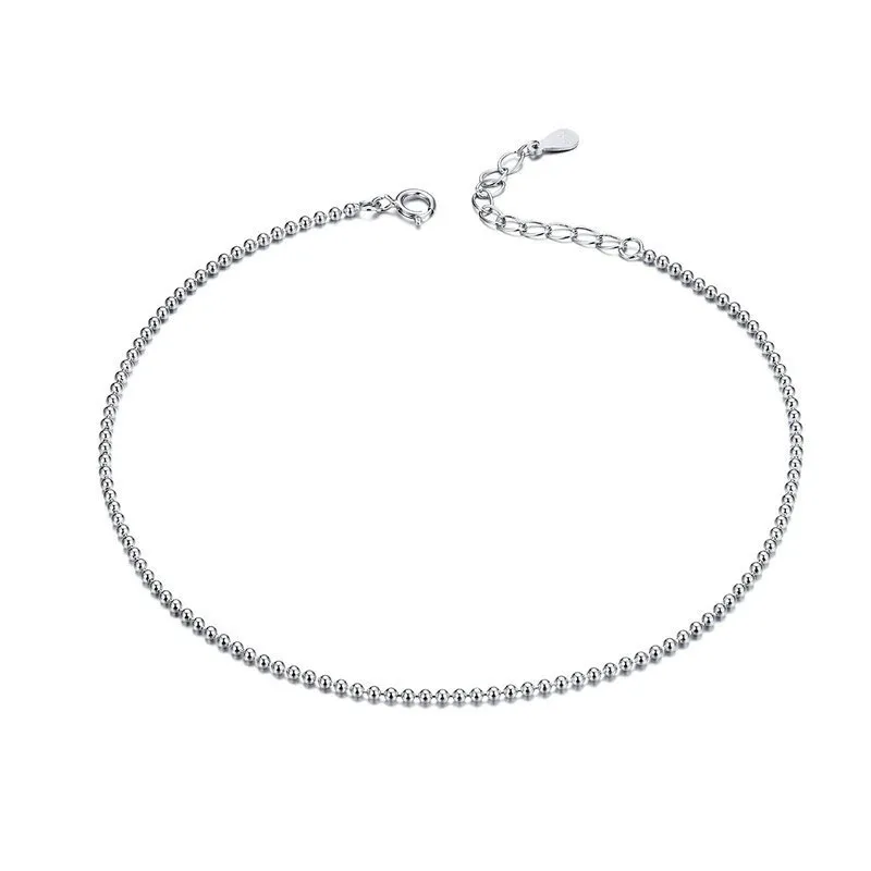 Pandora Style Silver Simple Anklet - SCT002