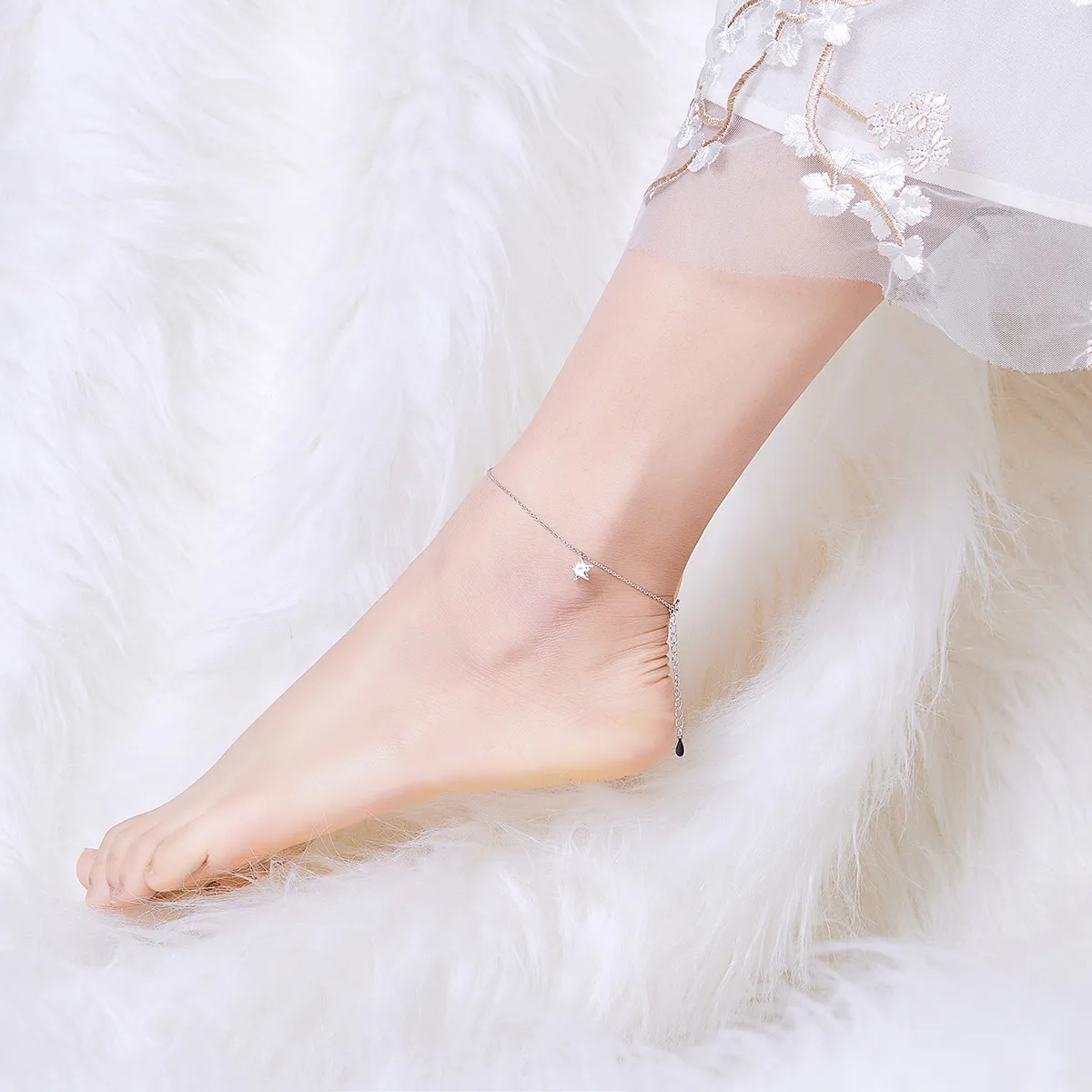 Pandora Style Silver Starry Anklet - SCT009