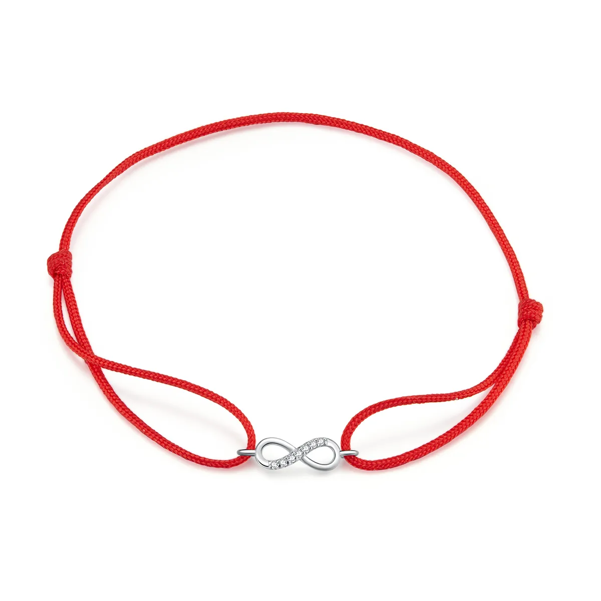 Pandora Style Red Cord with Silver Infinite Love Clasp Bracelet - SCB176