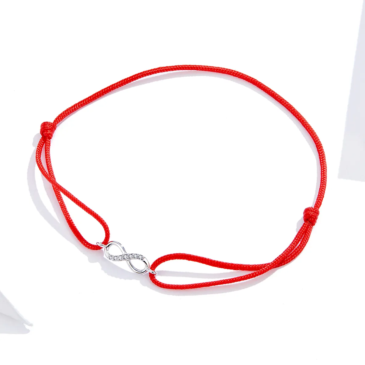 Pandora Style Red Cord with Silver Infinite Love Clasp Bracelet - SCB176